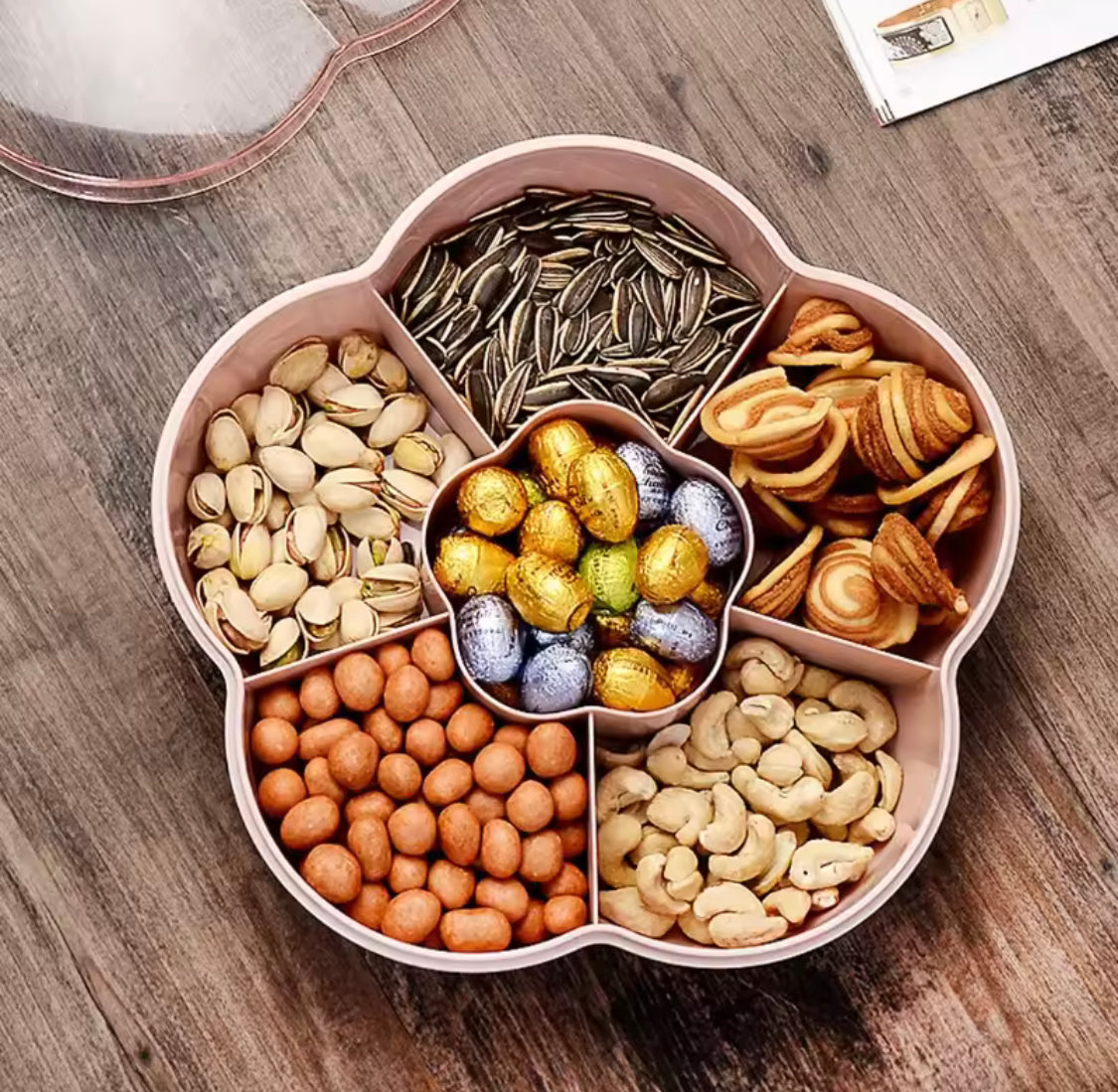 Flower Shape Candy Storage Box, Dry Fruit Tray Bowl, Snacks Organizer Box Flower Shape Candy Storage Box, Dry Fruit Tray Bowl, Snacks Organizer Box